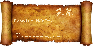Fronius Márk névjegykártya